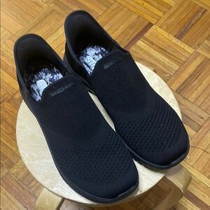 Skechers Black Athletic Slip-On Shoes with Cushioned Sole